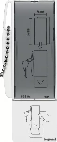 legrand-badge porte-cl� avec porte-�tiquette pour utilisation avec interrupteur � badge (089806)