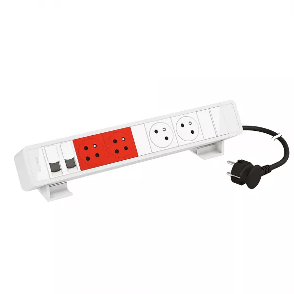 legrand-bloc bureau 2x2p+t d�tromp�es f/b 2 rj45 cat6 ftp cordon 2m fiche - blanc (655120wh)
