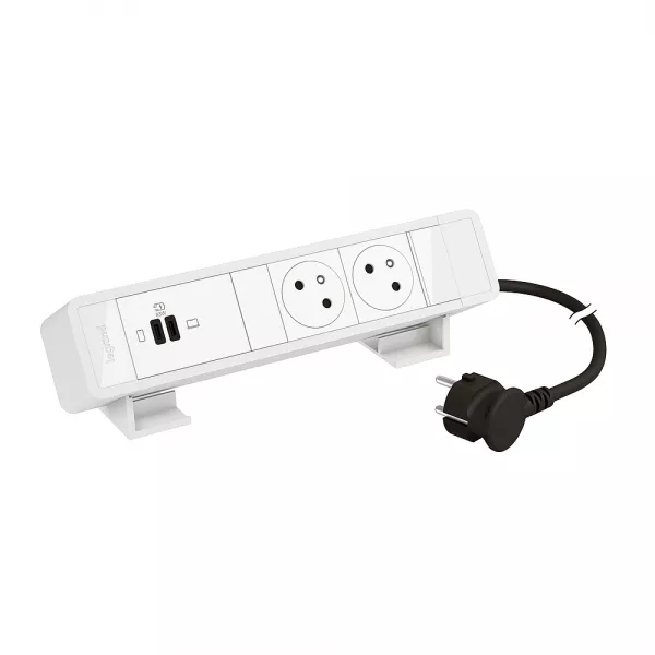 legrand-bloc bureau 2x2p+t f/b usb c+c 63w power delivery et cordon 2m fiche - blanc (655115wh)