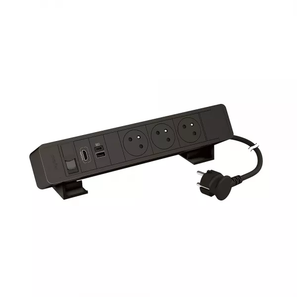 legrand-bloc bureau 3x2p+t f/b + usb a+c + rj45 + hdmi cordon 2m fiche - noir (655121bk)