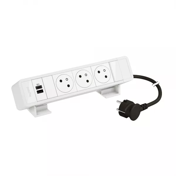 legrand-bloc bureau 3x2p+t f/b + usb a+c 15w et cordon 2m fiche - blanc (655111wh)