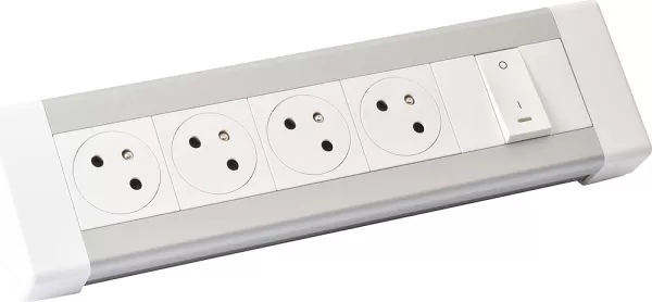 legrand-bloc bureau 4x2p+t + 1 interrupteur lumineux � c�bler (054602)