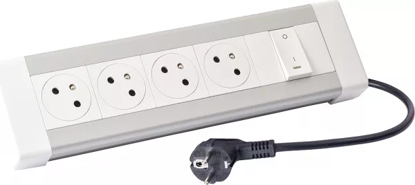 legrand-bloc bureau 4x2p+t + 1 interrupteur lumineux et cordon 3m 2p+t (054608)