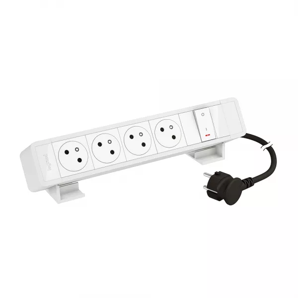 legrand-bloc bureau 4x2p+t f/b avec inter et cordon 2m fiche - blanc (655114wh)