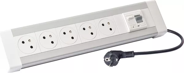 legrand-bloc bureau 5x2p+t + disjoncteur diff�rentiel 16a 30ma et cordon (054612)