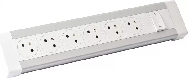 legrand-bloc bureau 6x2p+t + 1 interrupteur lumineux � c�bler (054603)