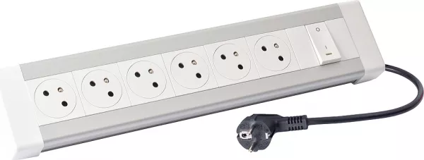 legrand-bloc bureau 6x2p+t + 1 interrupteur lumineux et cordon 3m 2p+t (054609)