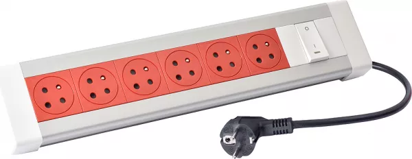 legrand-bloc bureau 6x2p+t d�trompage + 1 inter et cordon 3m 2p+t (054611)