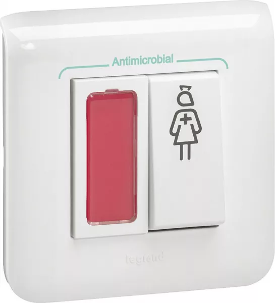 legrand-bloc d\'appel prog mosaic - t�moin rouge retour d\'appel - antimicrobien (076685)