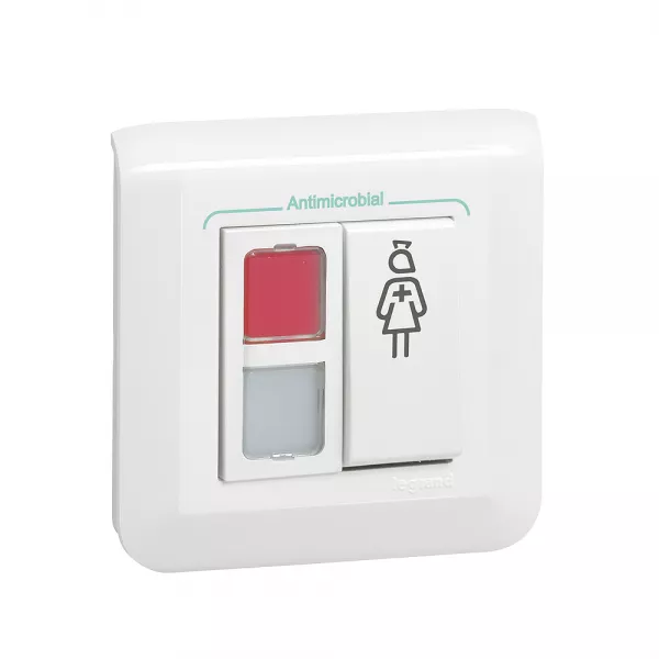 legrand-bloc de porte appel infirmi�re mosaic 1 voyant rouge + 1 blanc + poussoir (078204l)