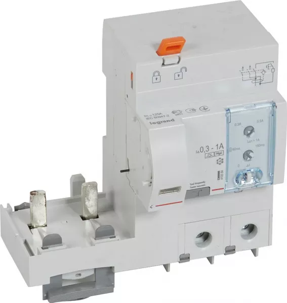 legrand-bloc diff adapt dx� - � vis - 2p - 230/400v~-125a - typef - 300/1000ma (410584)