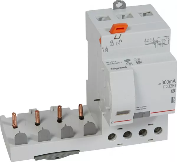 legrand-bloc diff adaptable � vis dx� disj. 1 module/p�le -4p 400v~ -63a -typef 300ma (410546)