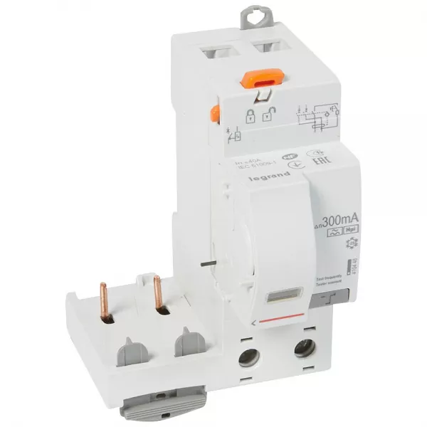 legrand-bloc diff adaptable � vis dx� pour disj 1 mod/p�le 2p 230-400v~ 40a -typef 300ma (410446)