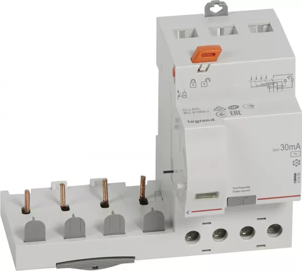 legrand-bloc diff adaptable � vis dx� pour disj 1 module/p�le 4p 40a typeac 30ma (410499)