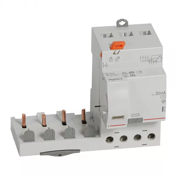 legrand-bloc diff adaptable � vis dx� pour disj 1 module/p�le 4p 63a typeac 30ma (410500)