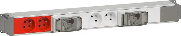 legrand-bloc nour 2x2p+t detr+dd 16a 30ma+2x2p+t f/b dd+2 rac. rapide m�le encastres (053464)