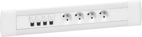 legrand-bloc nourrice encastr�e cuve 1 rang�e - 4x2p+t + 4xrj45 (053469)
