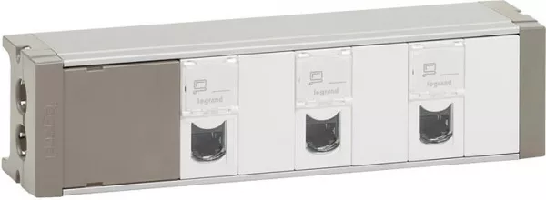 legrand-bloc nourrice �quip� de 3 prises rj45 cat�gorie 6 ftp + 3 obturateurs � c�bler (073496)