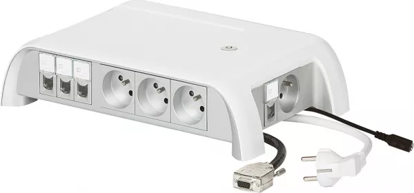 legrand-bloc salle r�union table cent.- 7x2p+t + switch 6 ports + 1 hd15 - cordon 2p+t (053577)