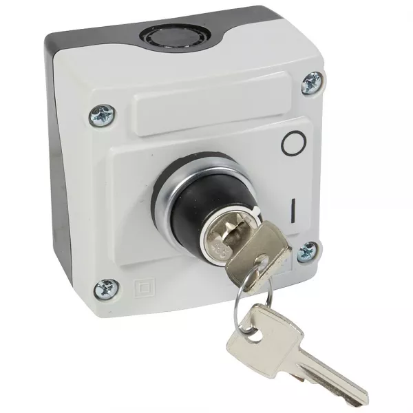 legrand-bo�te � bouton �quip�e osmoz - bouton tournant � cl� n�455 2 positions - gris (024217)