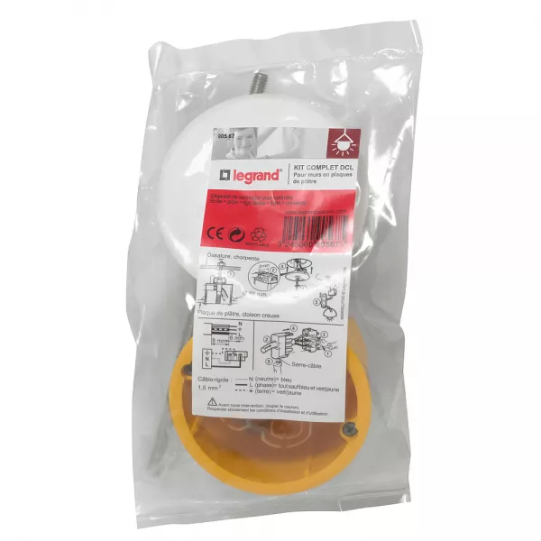 legrand-bo�te � encastrer batibox plaque de pl�tre + fiche pour luminaire - �67mm (090567)