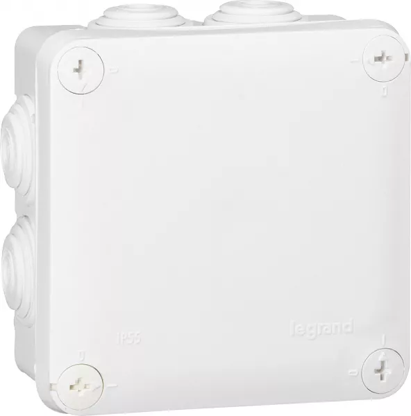 legrand-bo�te de d�rivation carr�e - 105x105x55 mm - fermeture par 1/4 de tour - blanc (094520)