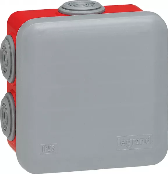 legrand-bo�te de d�rivation carr�e plexo 80x80x45mm - ral7037 et ral3000 (092015)