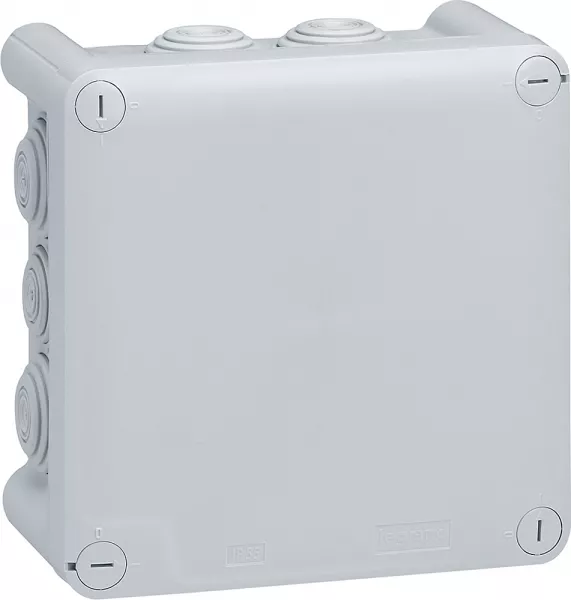legrand-bo�te de d�rivation carr�e plexo dimensions 130x130x74mm - gris ral7035 (092032)