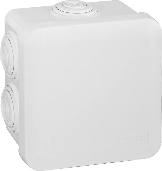 legrand-bo�te de d�rivation carr�e plexo dimensions 80x80x45mm - blanc ral9010 (092013)