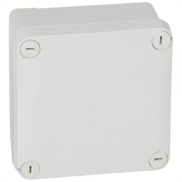 legrand-bo�te de d�rivation carr�e pour presse-�toupe plexo gris face lisse 105x105x55mm (092020)