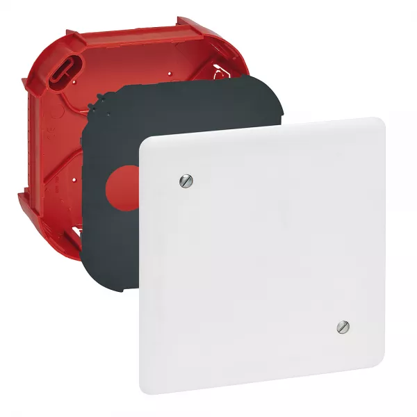 legrand-bo�te de d�rivation pour ma�onnerie avec couvercle et vis - 120x120x40mm (091974)