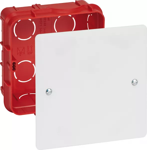 legrand-bo�te de d�rivation pour ma�onnerie avec couvercle et vis - 85x85x40mm (091973)
