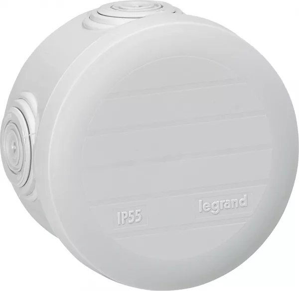 legrand-bo�te de d�rivation ronde �70mm, �p. 45mm - fermeture par enclipsage - gris (094514)