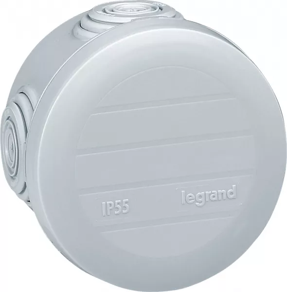 legrand-bo�te de d�rivation ronde plexo �60mm hauteur 40mm - gris ral7035 (092001)