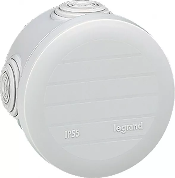 legrand-bo�te de d�rivation ronde plexo �70mm hauteur 45mm - gris ral7035 (092002)