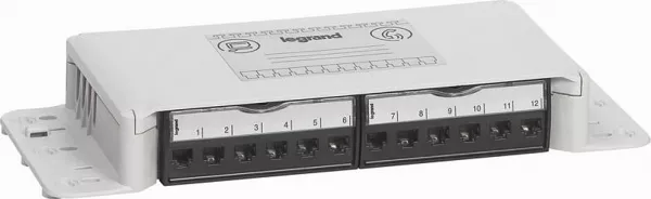 legrand-bo�te de distribution de zone �quip�e - cat.6 - stp - 12 connecteurs rj45 - lcs� (033546)
