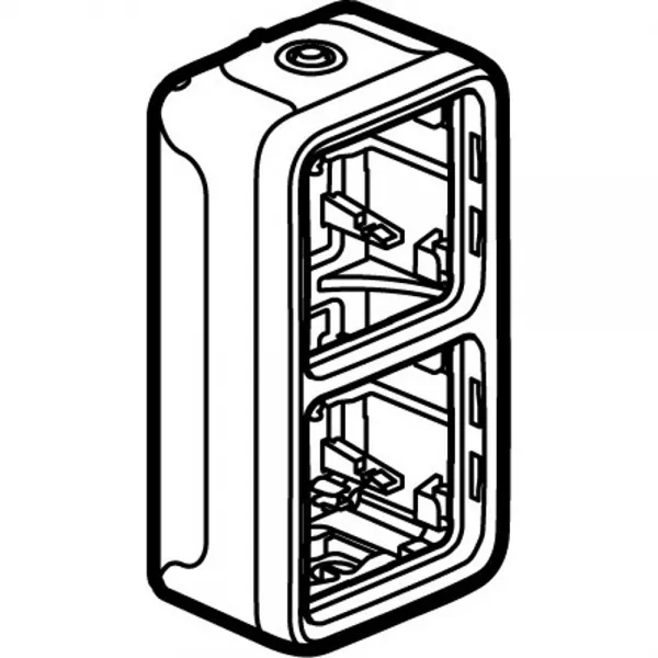 legrand-bo�tier � embouts 2 postes vert plexo composable ip55 blanc artic antimicrobien (070743)