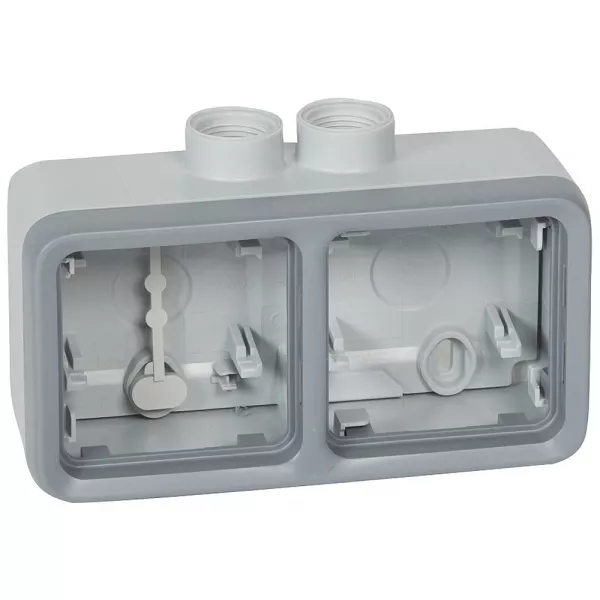 legrand-bo�tier � presse-�toupe 2 postes horizontaux iso20 plexo composable ip55 - gris (069678)