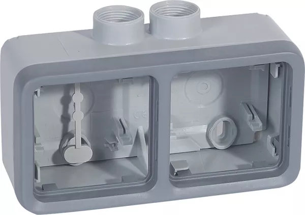 legrand-bo�tier � presse-�toupe 2 postes horizontaux pg16 plexo composable ip55 - gris (069674)