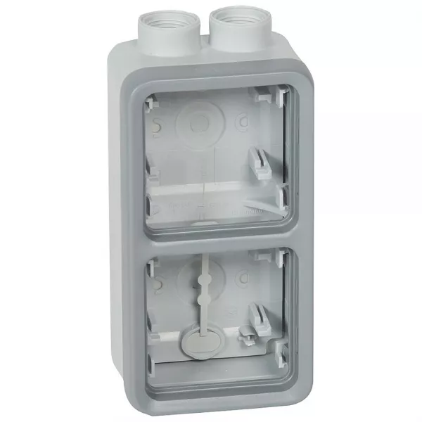 legrand-bo�tier � presse-�toupe 2 postes verticaux iso20 plexo composable ip55 - gris (069668)
