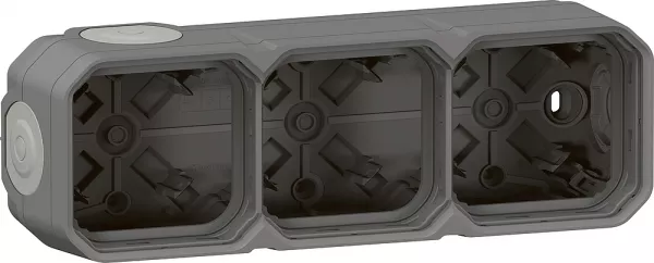 legrand-bo�tier apparent 3 postes plexo horizontal ou vertical - gris (070052)