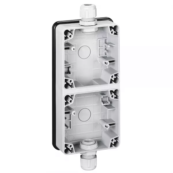 legrand-bo�tier �tanche 2 postes verticaux plexo ip66 composable - gris (090492)