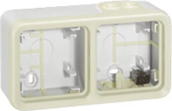 legrand-bo�tier �tanche � embouts 2 postes horizontaux plexo composable ip55 - blanc (069690)