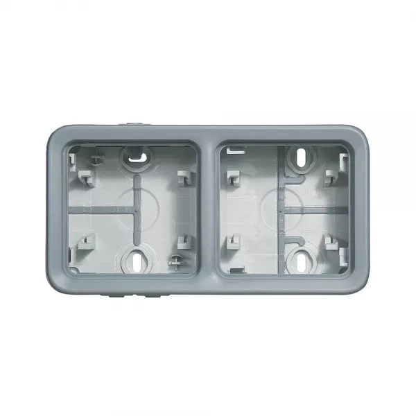 legrand-bo�tier �tanche � embouts 2 postes horizontaux plexo composable ip55 - gris (069672)