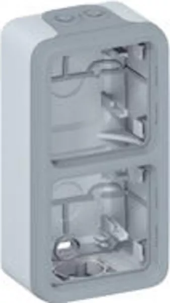legrand-bo�tier �tanche � embouts 2 postes verticaux plexo composable ip55 - gris (069661)