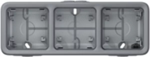 legrand-bo�tier �tanche � embouts 3 postes horizontaux plexo composable ip55 - gris (069680)