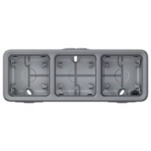 legrand-bo�tier plexo 3 postes horizontal - pour montage en saillie - gris (069955)