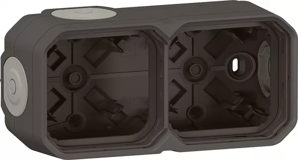 legrand-bo�tier saillie � embouts 2 postes horizontaux et verticaux plexo anthracite (069602l)