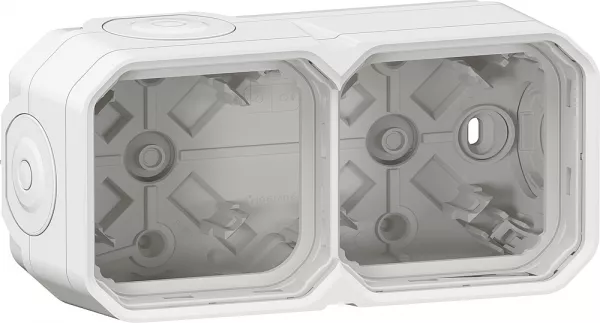 legrand-bo�tier saillie � embouts 2 postes horizontaux et verticaux plexo blanc (069690l)