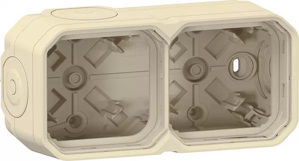 legrand-bo�tier saillie � embouts 2 postes horizontaux et verticaux plexo sable (069867l)